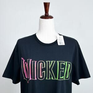 Wicked Movie Elphaba Black Crewneck Graphic Short Sleeve T-Shirt NWT